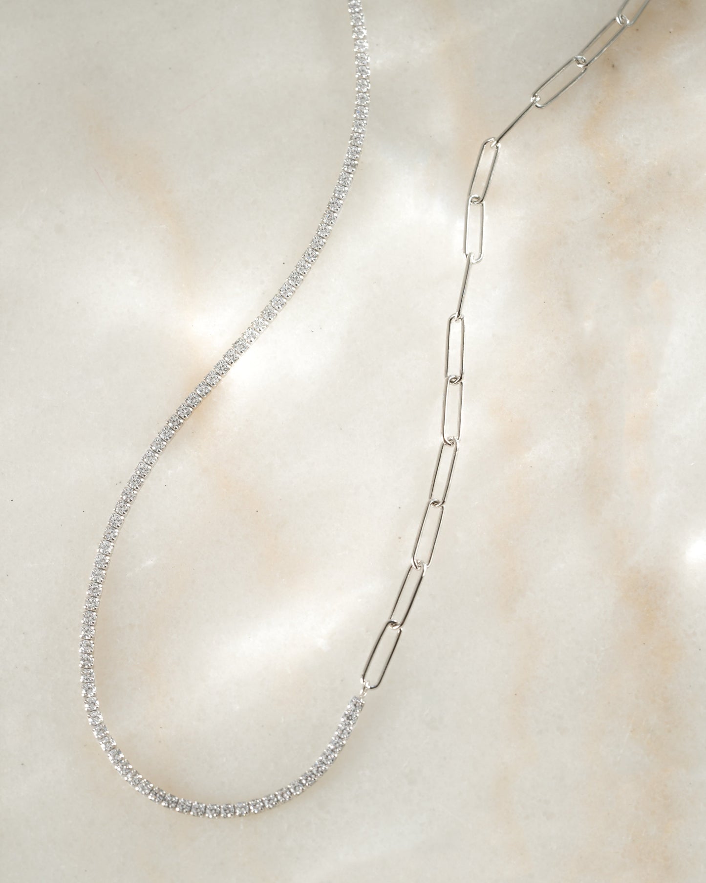 Tennis and Paperclip Necklace