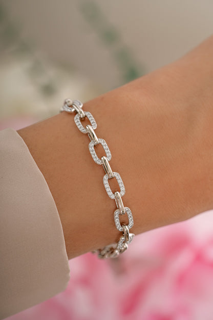 Pave Chain Link Bracelet