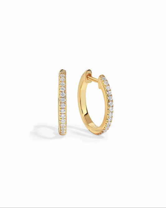 11mm Pavé Huggie Earrings (Two Sizes Available)