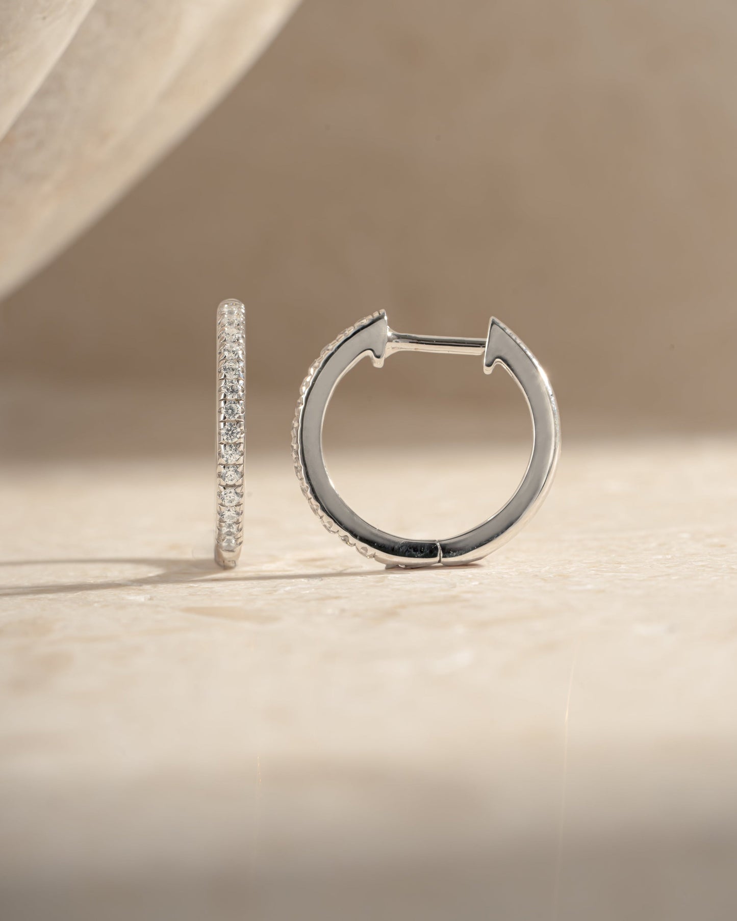 11mm Pavé Huggie Earrings (Two Sizes Available)