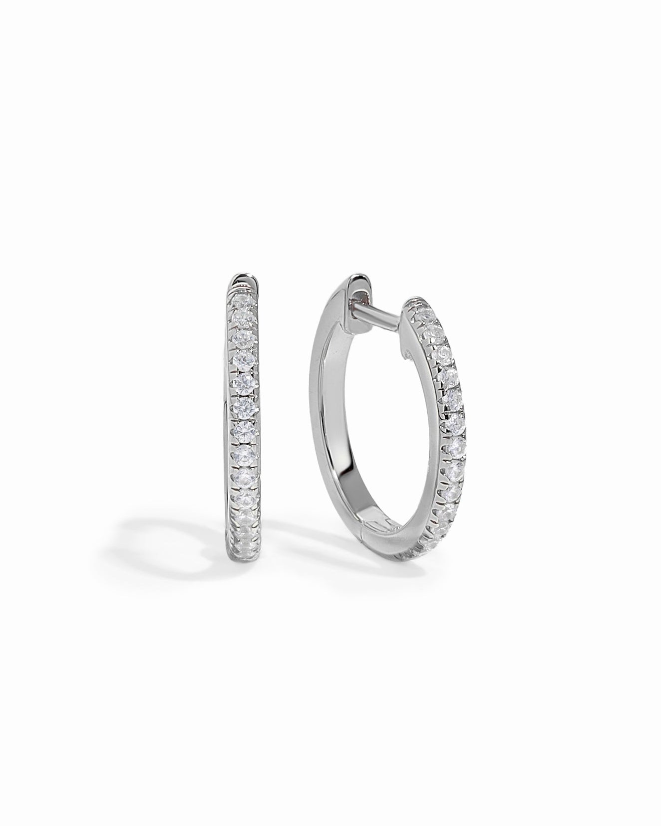 11mm Pavé Huggie Earrings (Two Sizes Available)