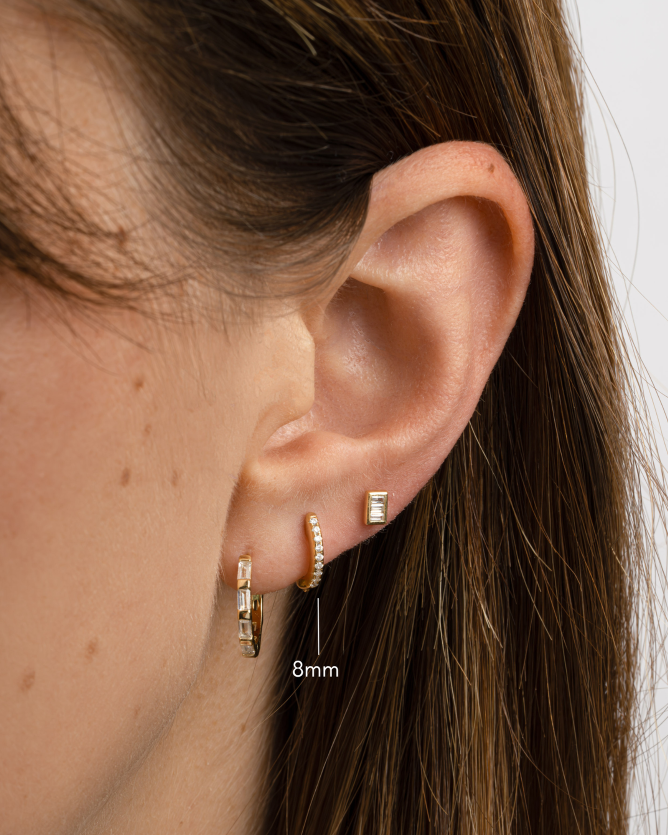 8mm Pavé Huggie Earrings (Two Sizes Available)