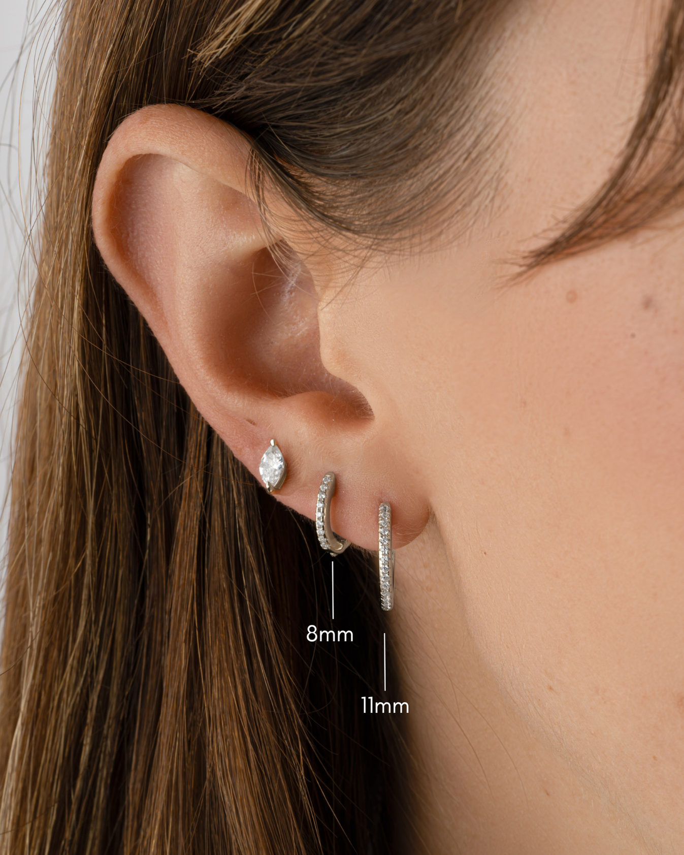 8mm Pavé Huggie Earrings (Two Sizes Available)
