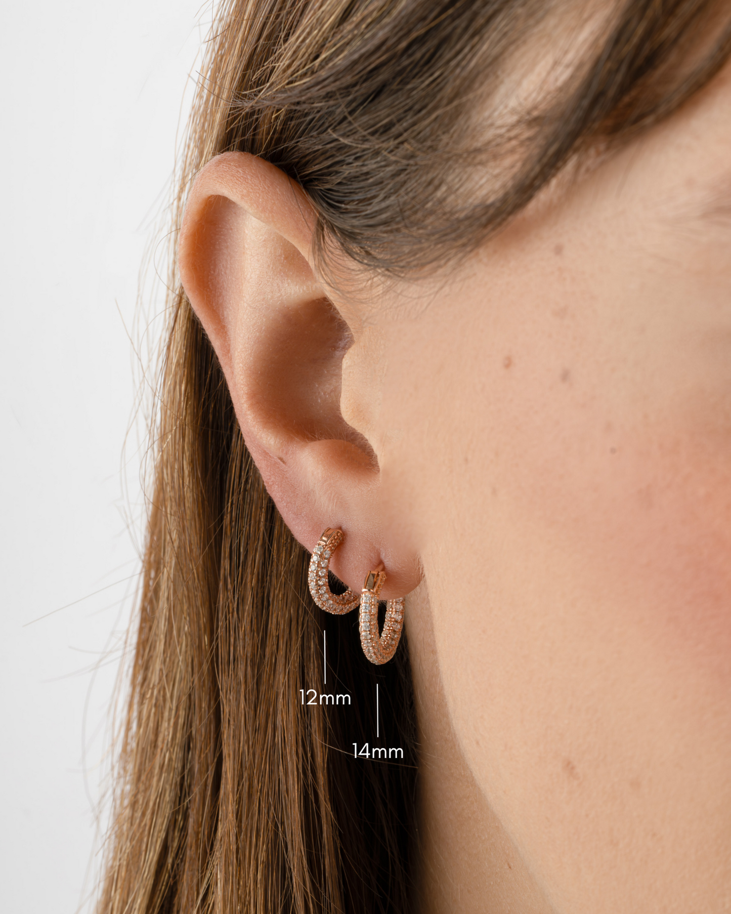 12mm Pavé Hoop Earrings