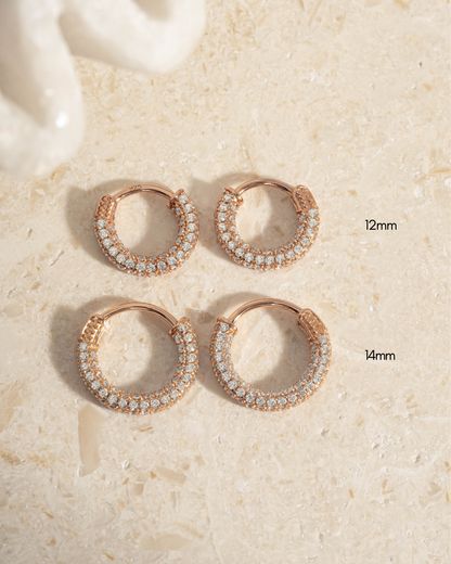 12mm Pavé Hoop Earrings