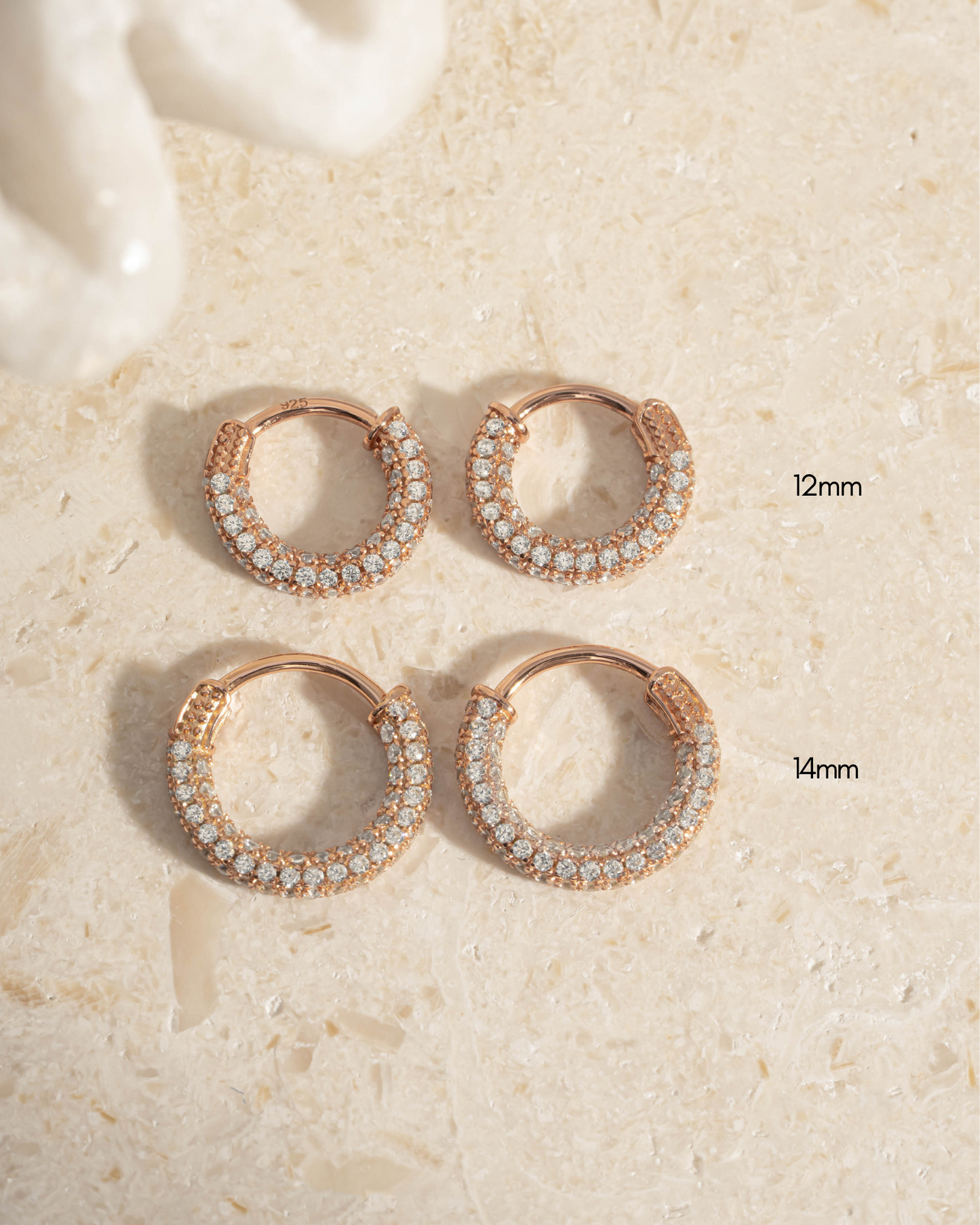 14mm Pavé Hoop Earrings