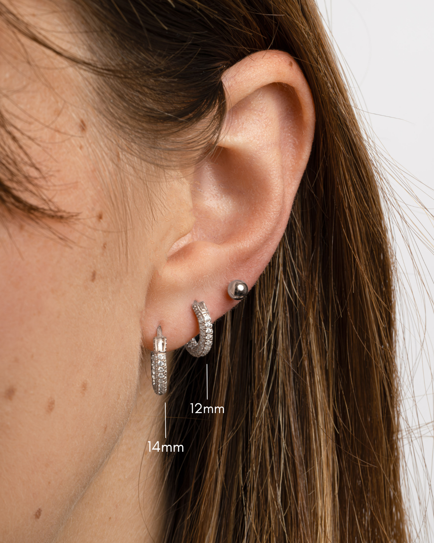 14mm Pavé Hoop Earrings