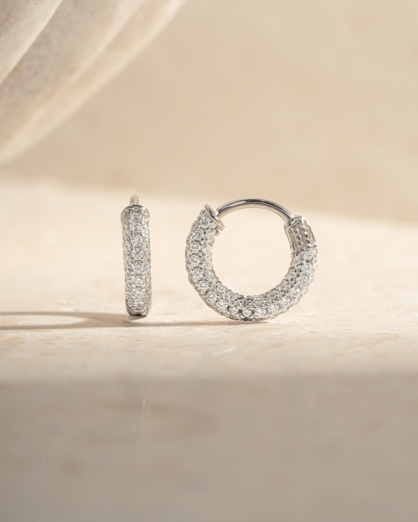 12mm Pavé Hoop Earrings