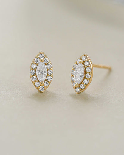 Halo Marquise Studs