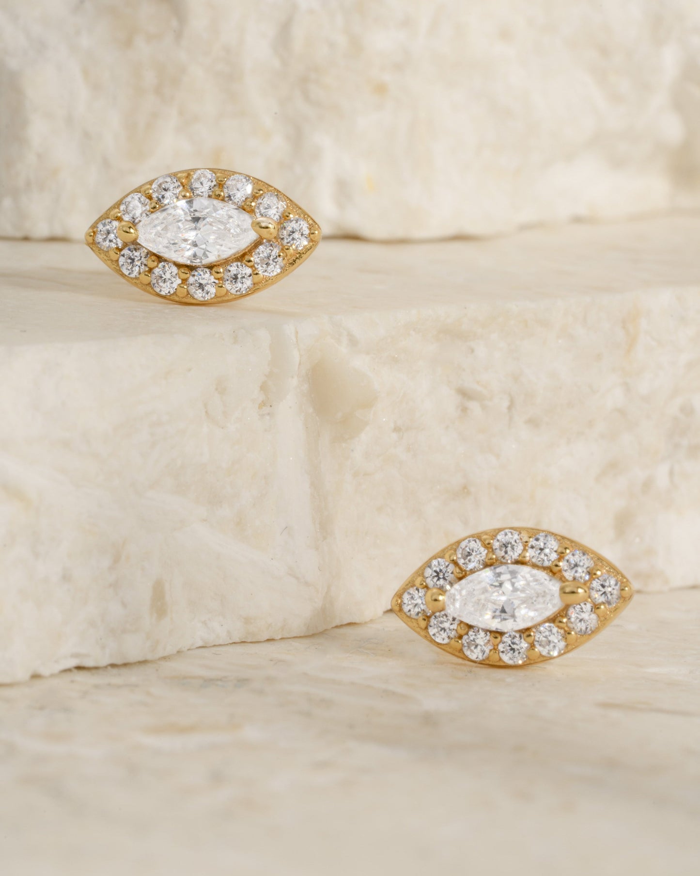 Halo Marquise Studs