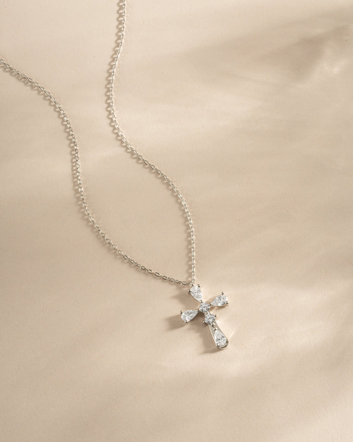 Pear Cut Cross Necklace