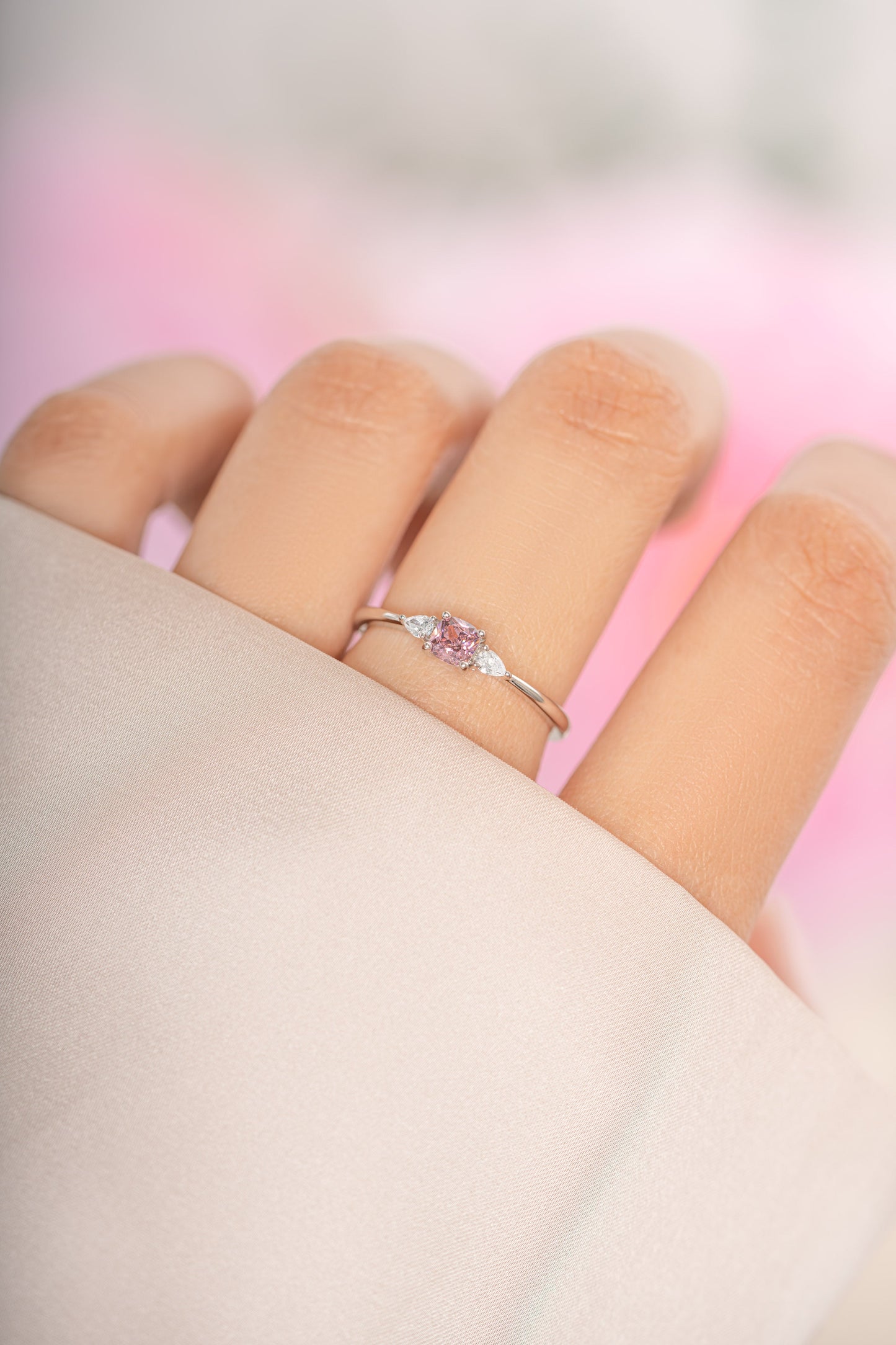 Pink Cushion Ring
