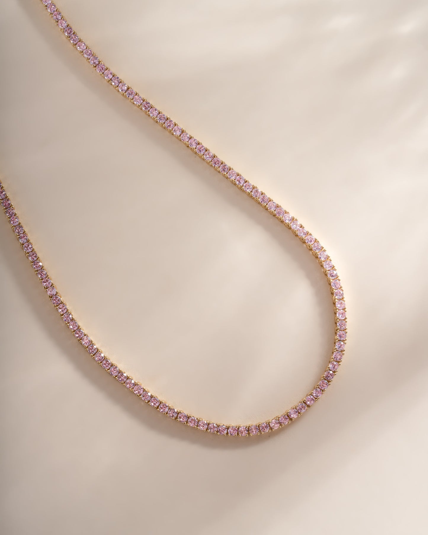 Pink Tennis Necklace
