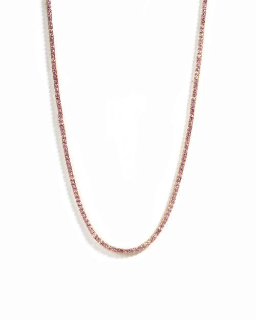 Pink Tennis Necklace