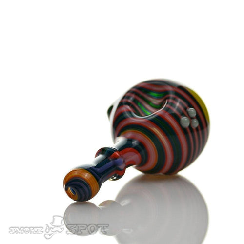 Pobz Multi Color Spoon Handpipe vibrant glass design - Smoke Spot Smoke Shop