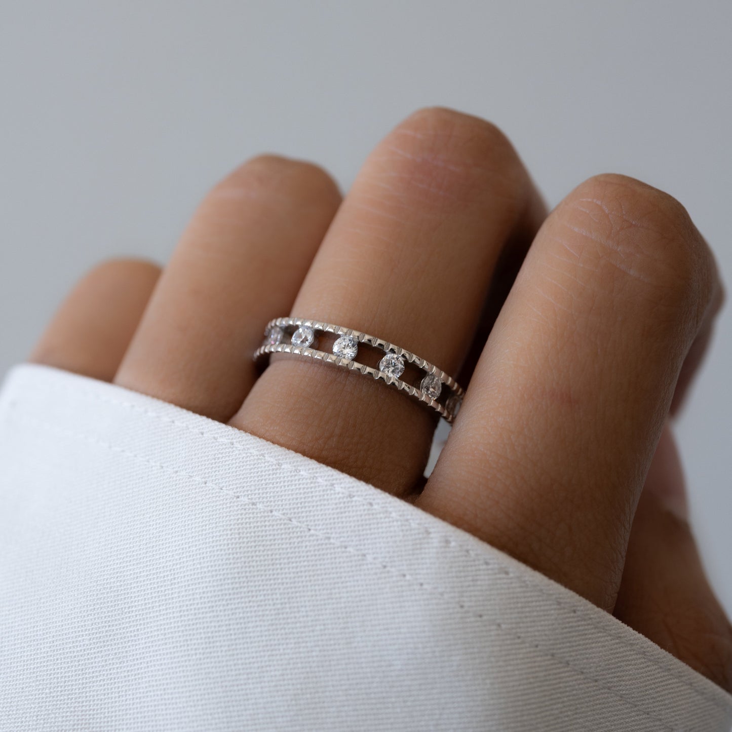 Studded Double Eternity Ring