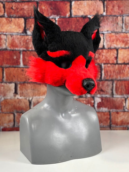 Puppy Mask - Red & Black