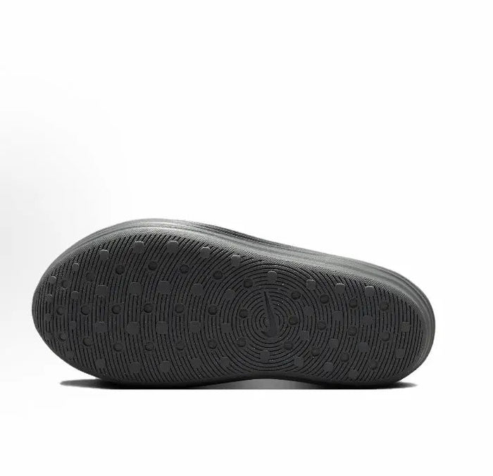 Grey clog outsole with textured tread pattern