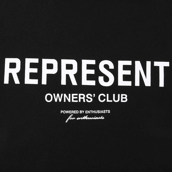 Black hoodie with REP RESENT and OWNERS' CLUB logo text