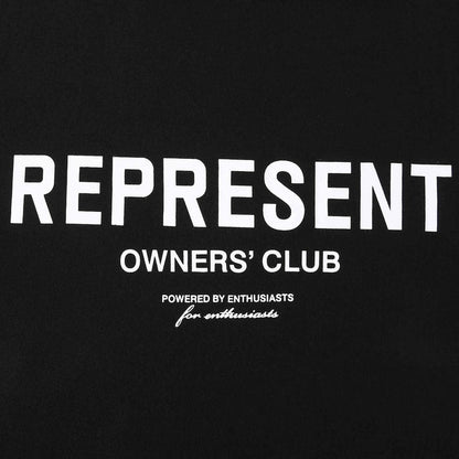 Black hoodie with REP RESENT and OWNERS' CLUB logo text