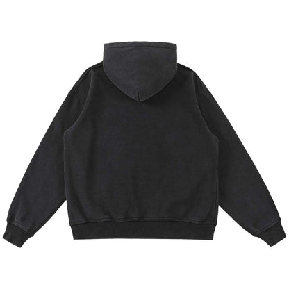 Represent Thoroughbred black pullover hoodie, plain back with hood