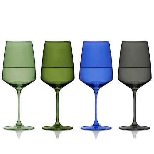 Reserve Nouveau Crystal Wine Glasses in Seaside Set of 4