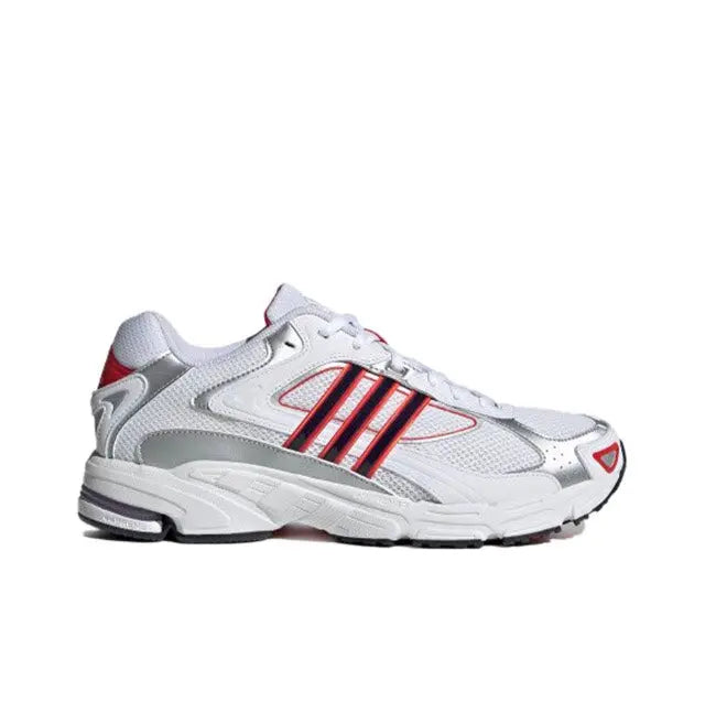 Adidas Response CL sneaker, white mesh with red stripes and gray side overlays