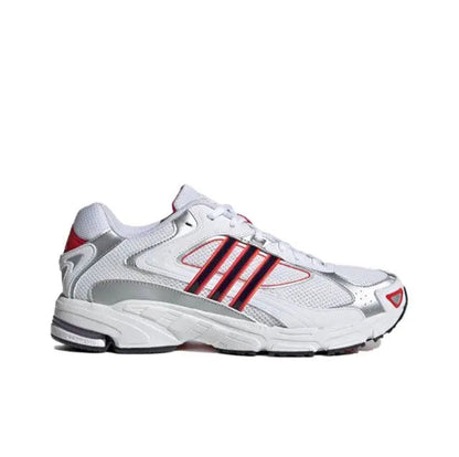Adidas Response CL sneaker, white mesh with red stripes and gray side overlays