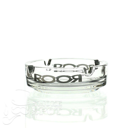 ROOR Ashtray Platinum premium glass ashtray with sleek platinum finish