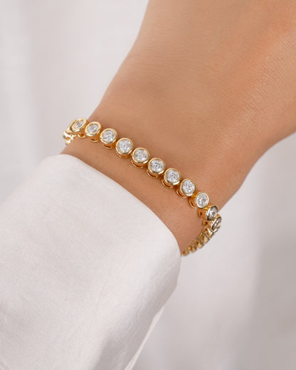 4mm Round Bezel Tennis Bracelet