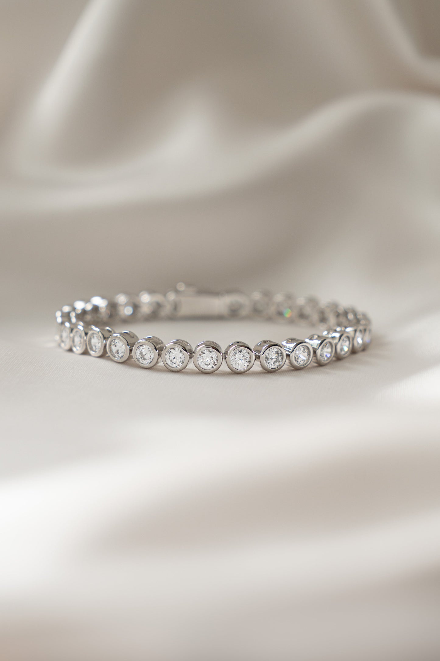 4mm Round Bezel Tennis Bracelet