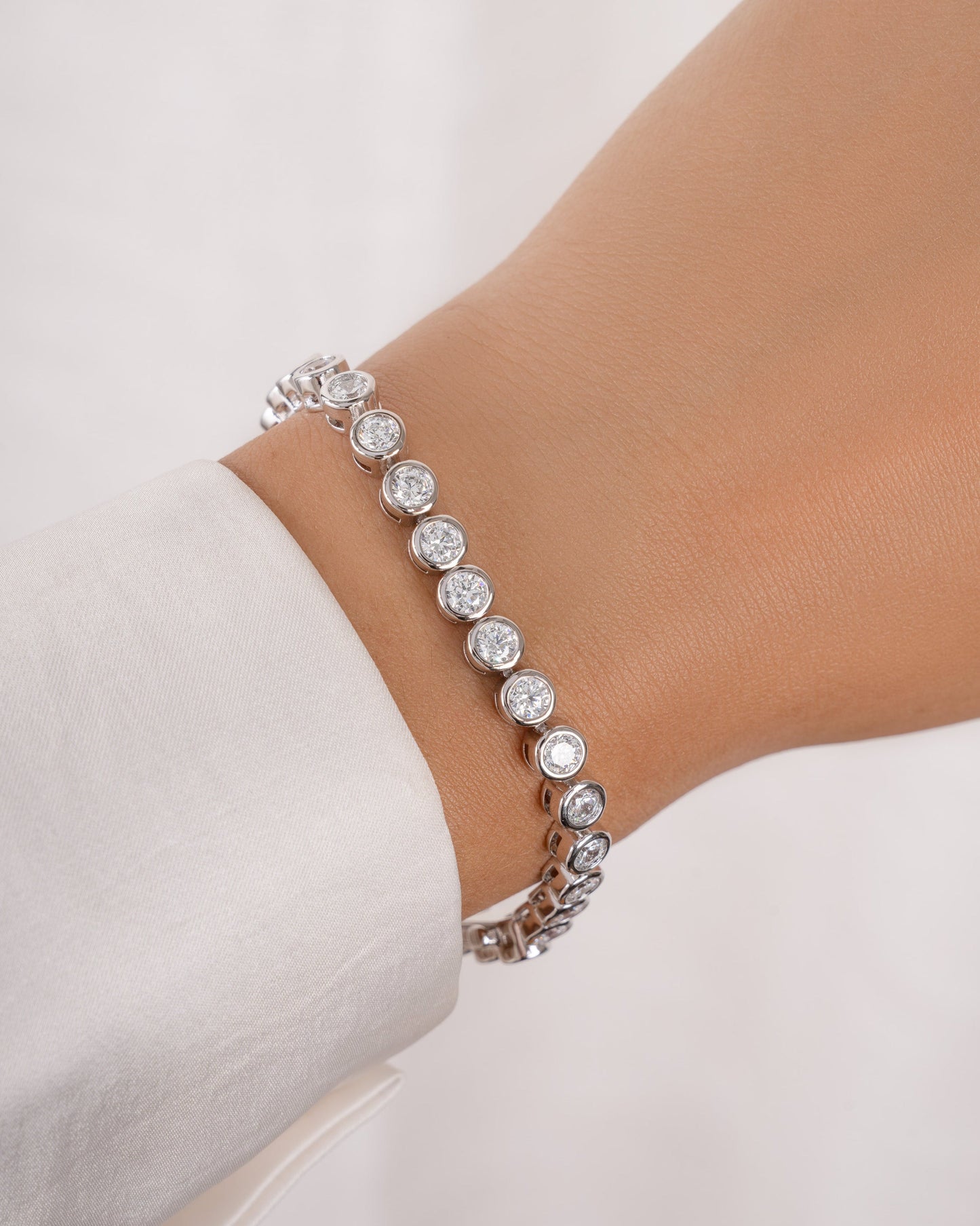 4mm Round Bezel Tennis Bracelet