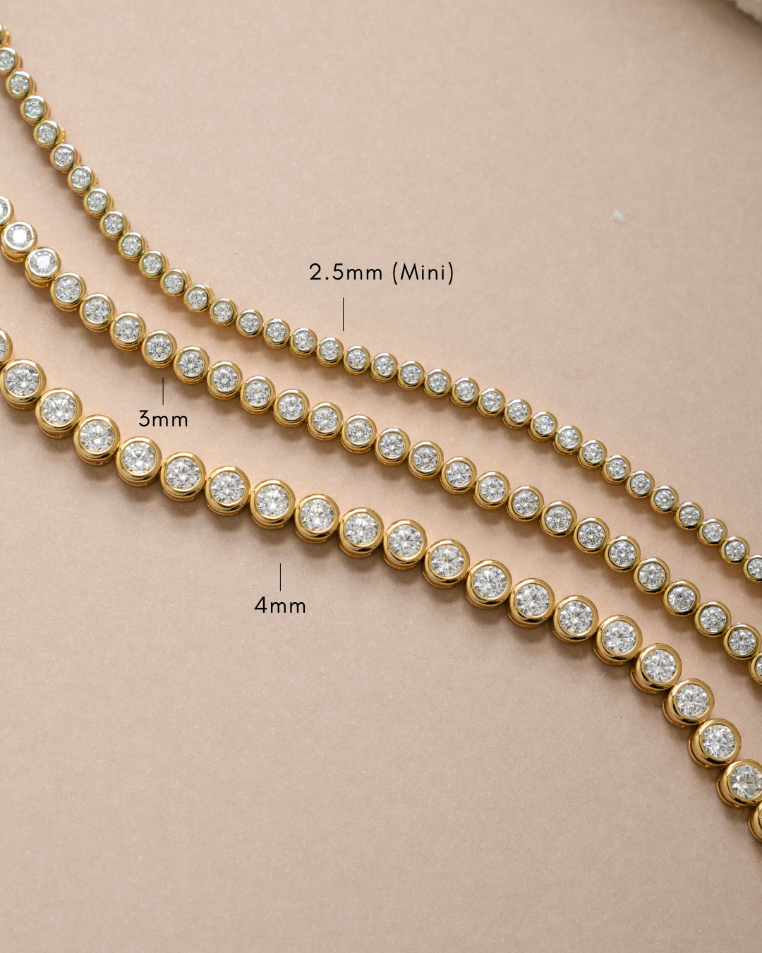 4mm Round Bezel Tennis Bracelet