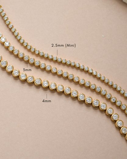 4mm Round Bezel Tennis Bracelet
