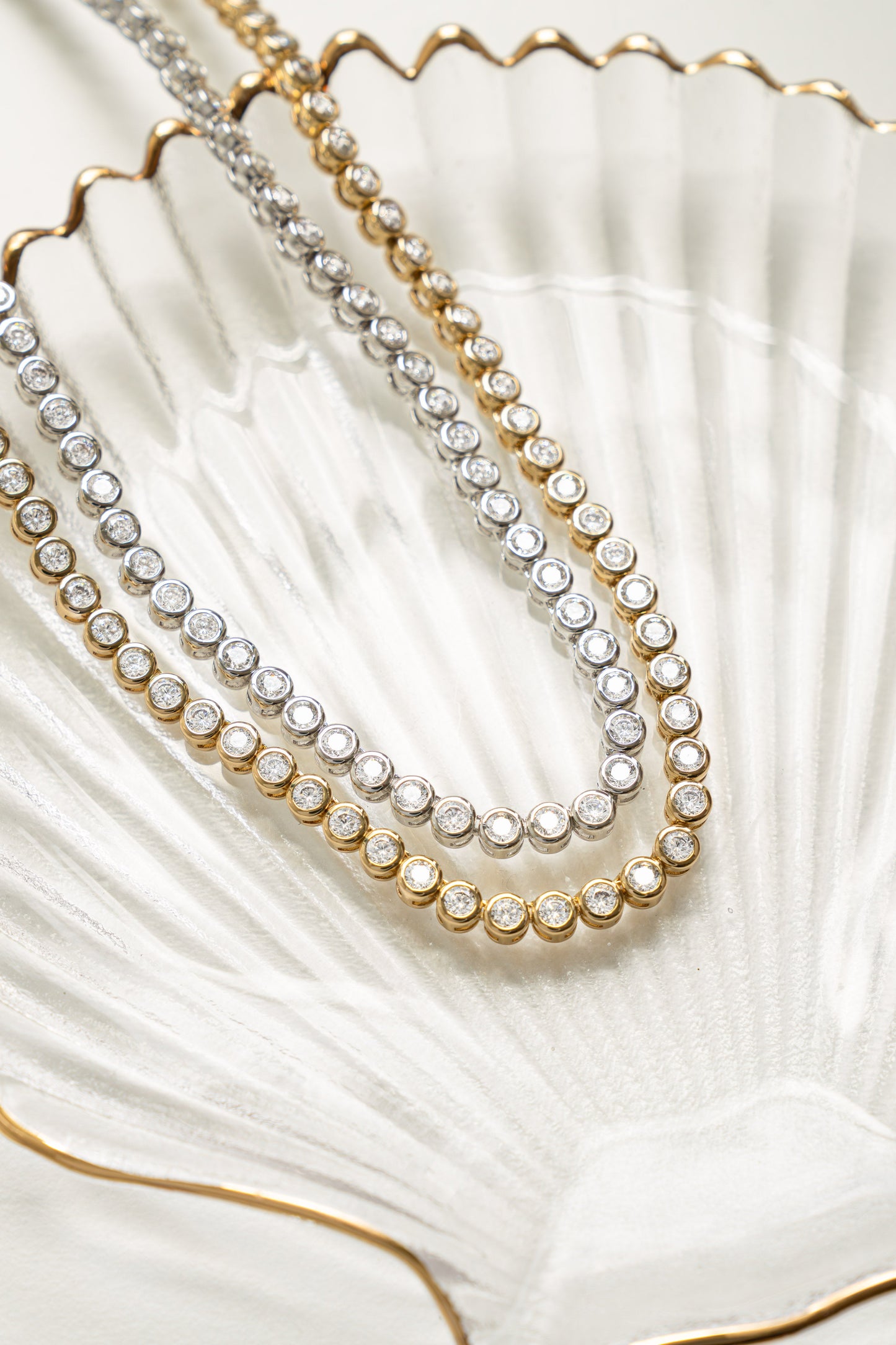 3mm Round Bezel Tennis Necklace