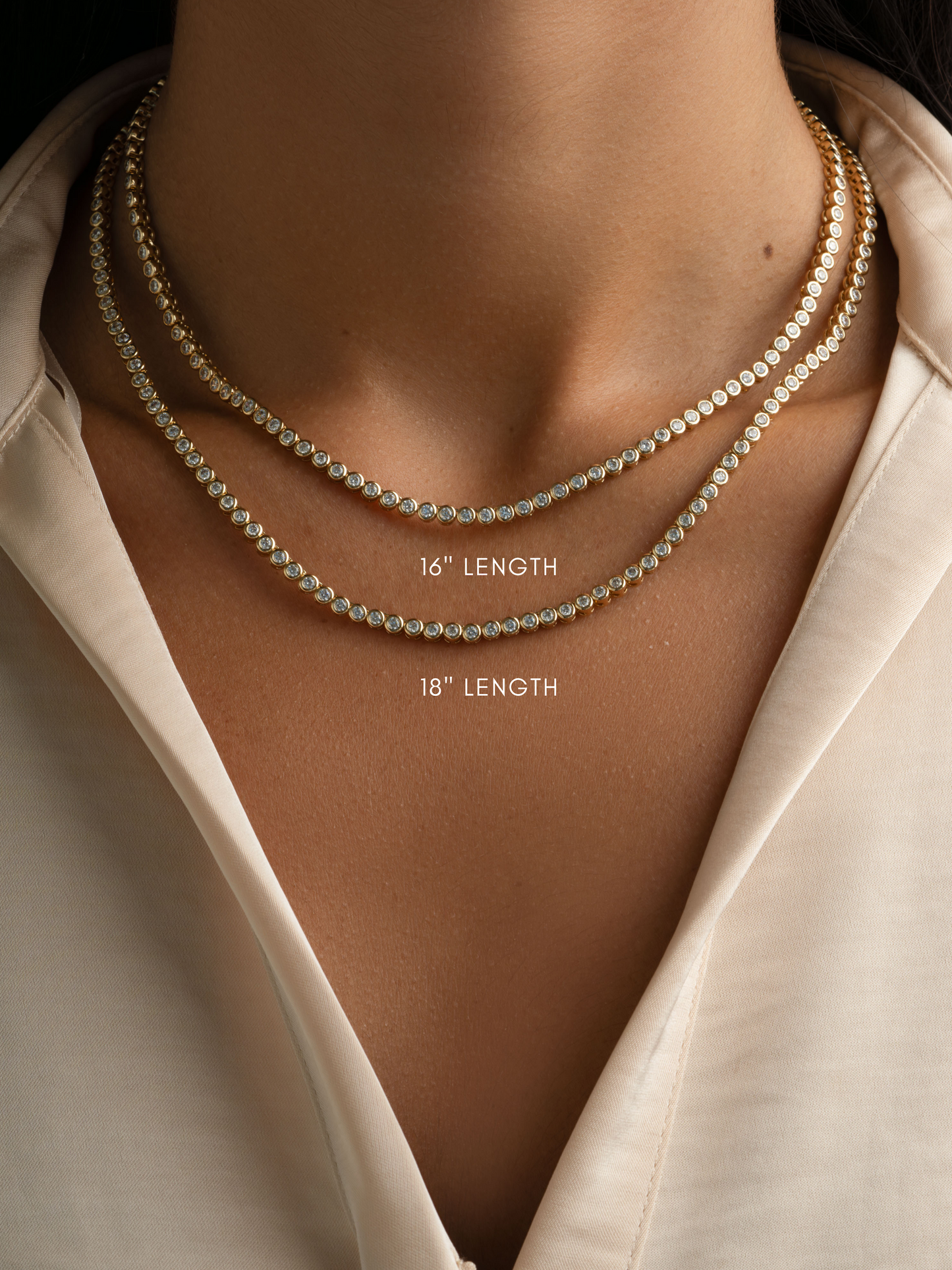 Round Bezel Tennis Necklace