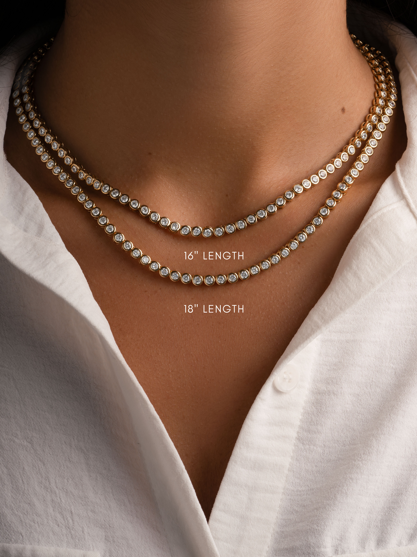3mm Round Bezel Tennis Necklace