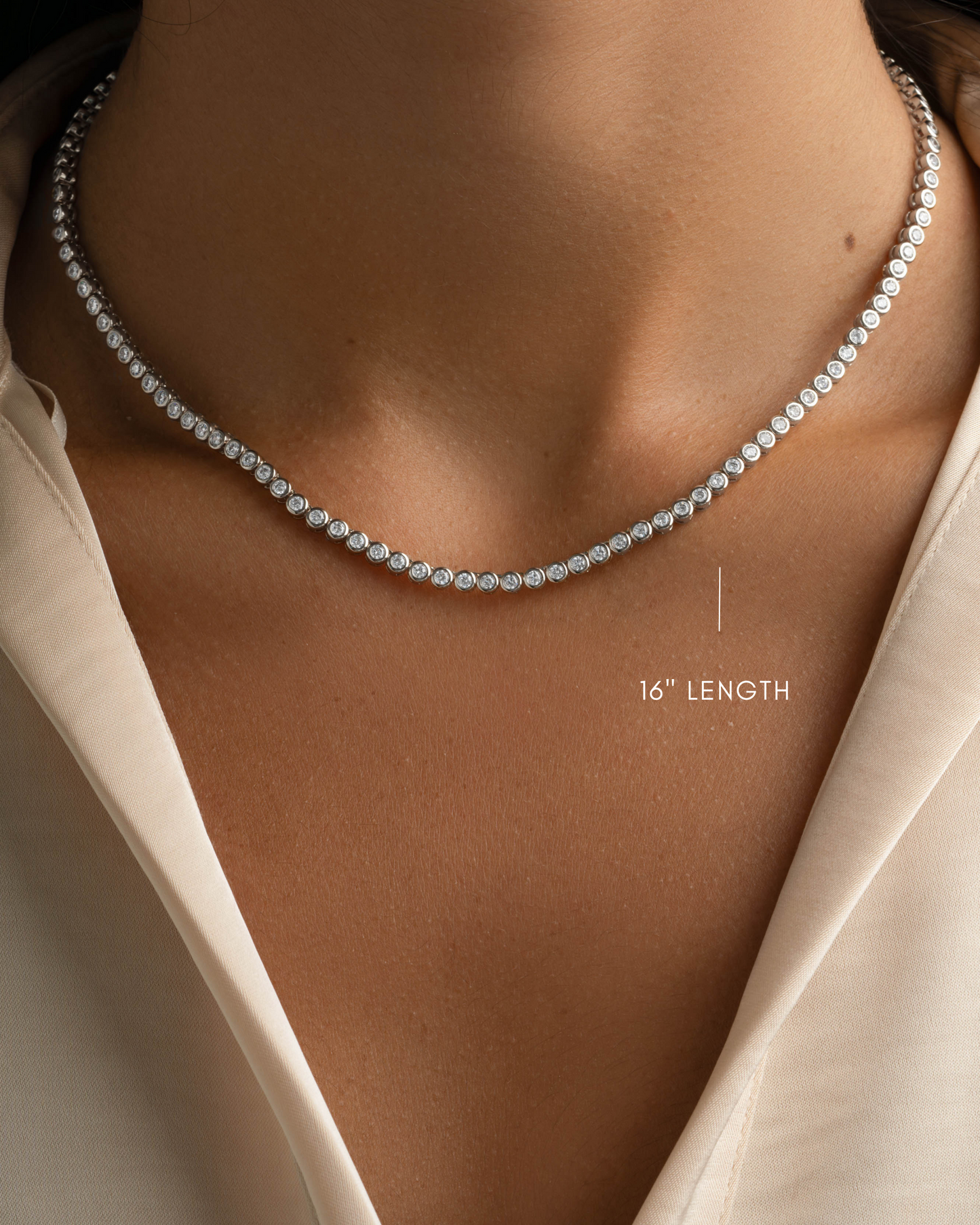 Round Bezel Tennis Necklace