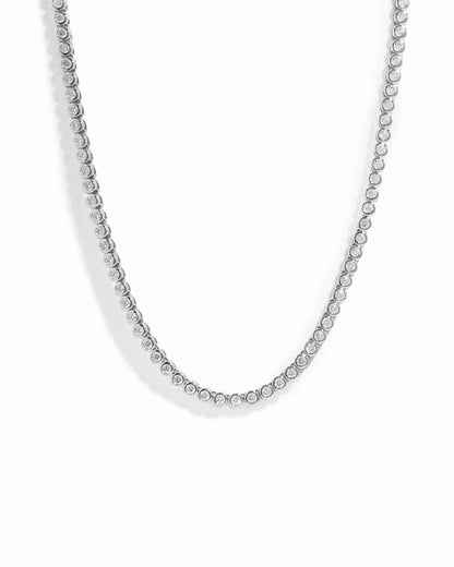 Round Bezel Tennis Necklace