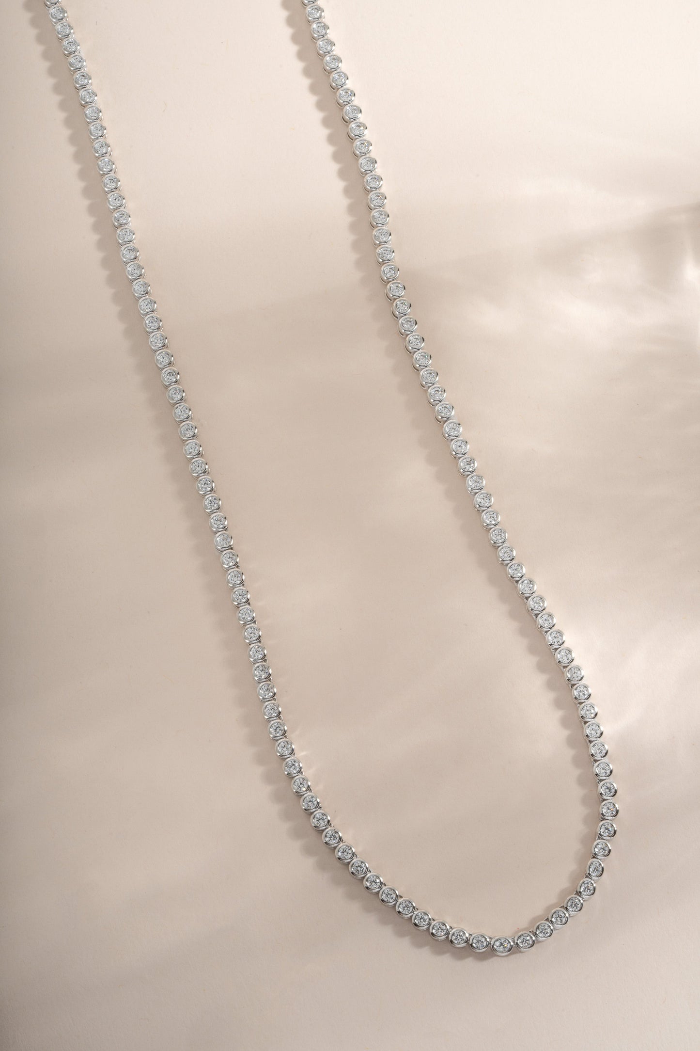 Round Bezel Tennis Necklace