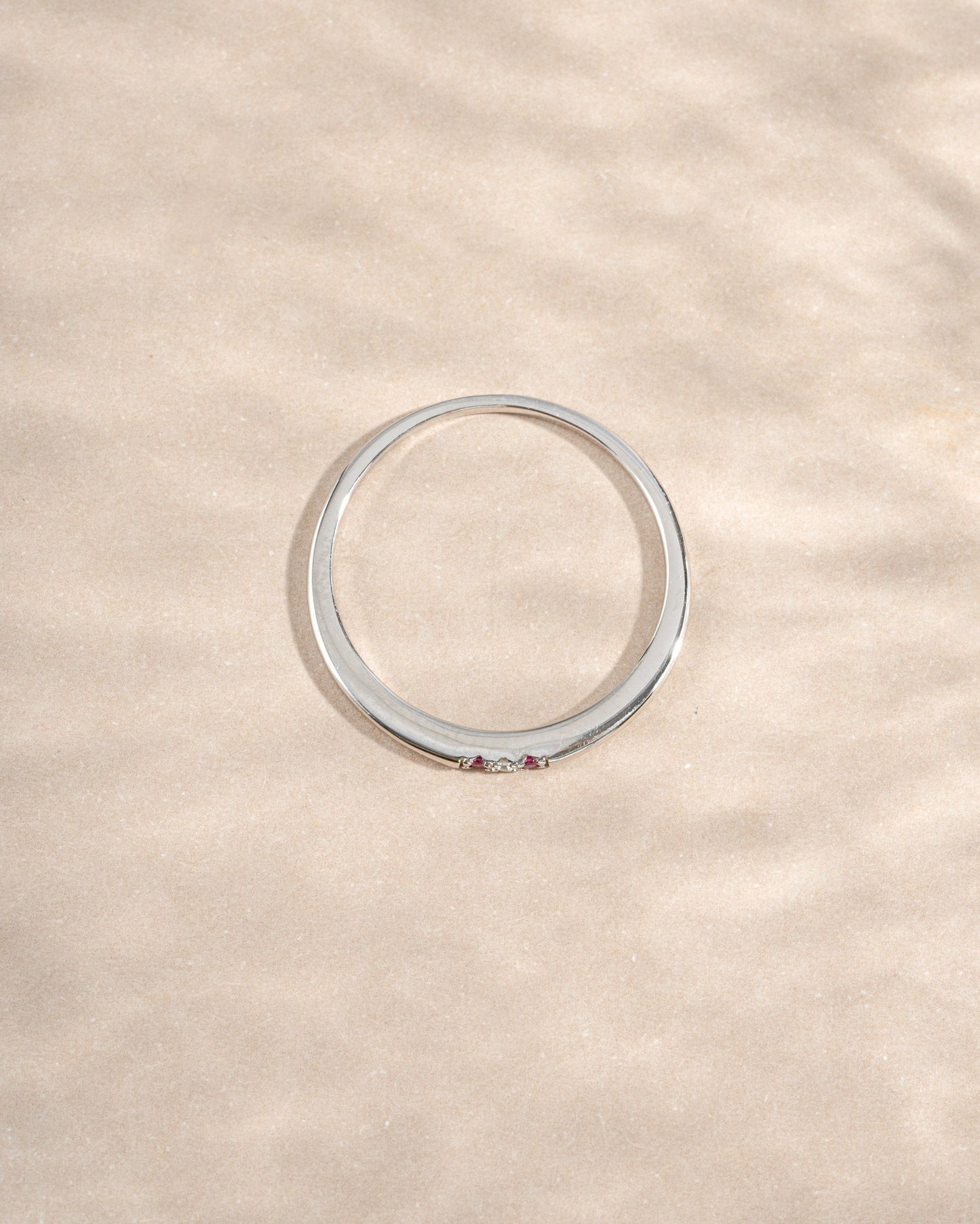 Ruby 3 Stone Diamond Ring