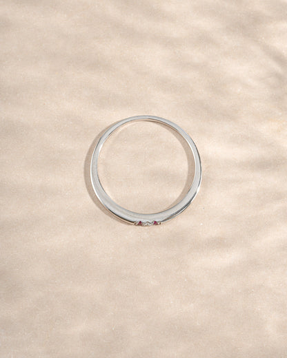 Ruby 3 Stone Diamond Ring