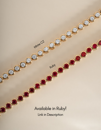 2.5mm Round Bezel Tennis Necklace