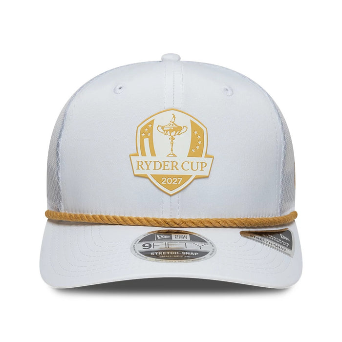Pictured is this Dare To Dream Ryder Cup Europe 2027 9FIFTY Stretch Snap cap in white. 2