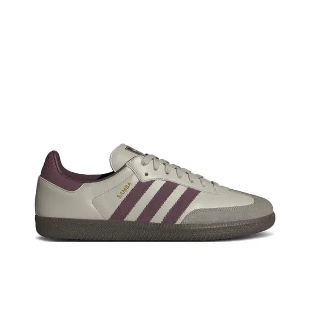 Adidas Samba OG sneakers cream with burgundy stripes and dark gum sole