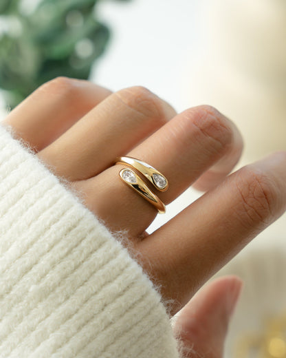 Pear Spiral Ring