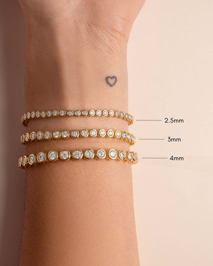 4mm Round Bezel Tennis Bracelet