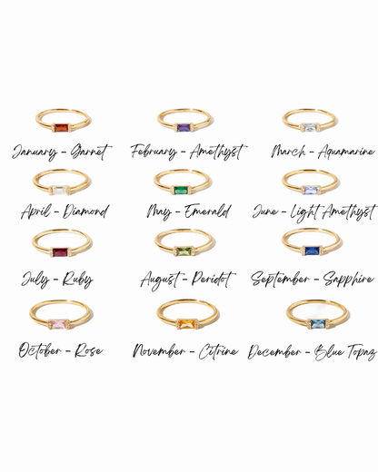 Sapphire Simple Baguette Ring