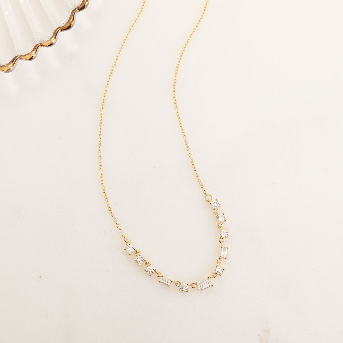 Baguette Line Necklace