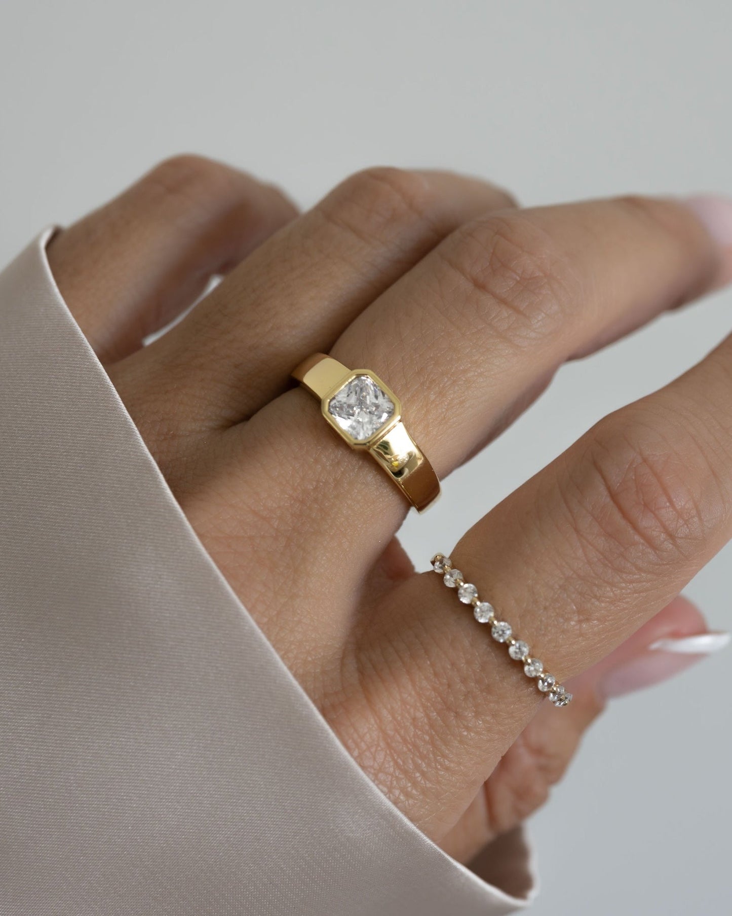 Square Bezel Dome Ring